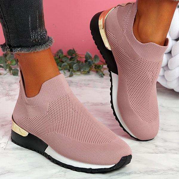 Women's Slip-On Walking Shoes Solid Color