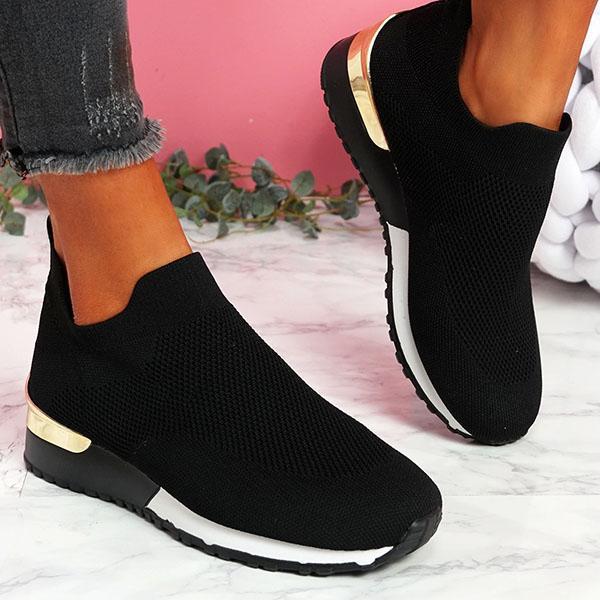 Women's Slip-On Walking Shoes Solid Color