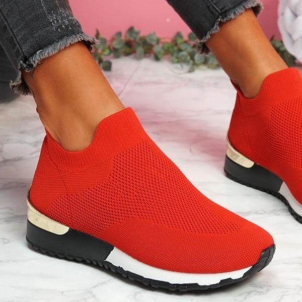 Women's Slip-On Walking Shoes Solid Color
