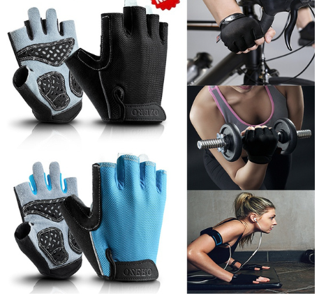 Cycling Half Finger Leather Workout Gloves