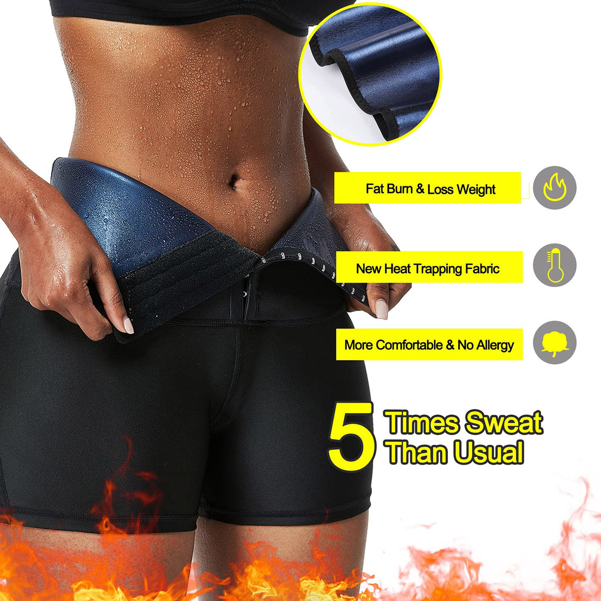 Sauna Sweat Shorts for Women  Waist Trainer Compression