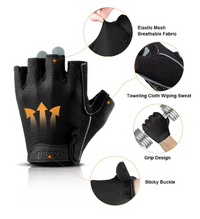 Cycling Half Finger Leather Workout Gloves