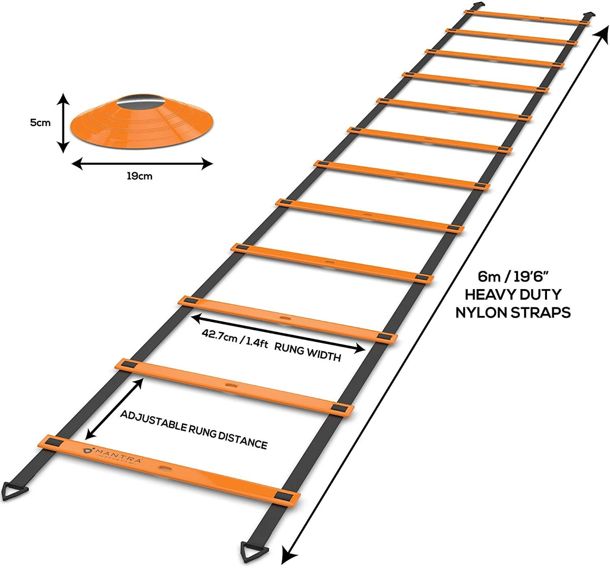 20ft Agility Ladder & Speed Cones Training Set