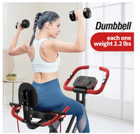 Folding Stationary Exercise Bike w/ Dumbbell