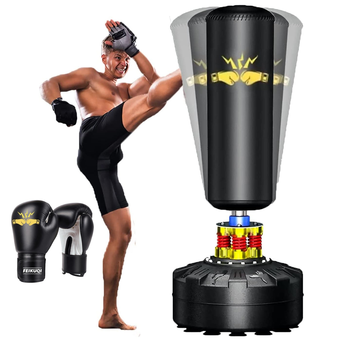 Freestanding Punching Bag W/ Stand & Boxing Glovefor Home & Gym Workouts