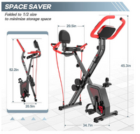 Folding Stationary Exercise Bike w/ Dumbbell