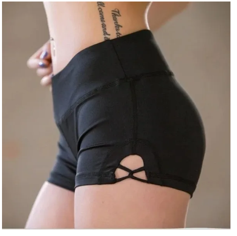 Women's Yoga Cross Strap Hollow Out Sports Shorts