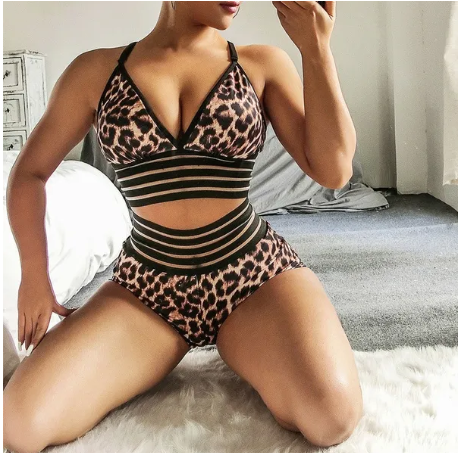 Women's Leopard Yoga High Waist Gym Sets