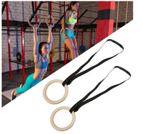 Wooden Pull Up Exercise Rings Gym Workout