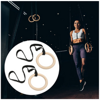 Wooden Pull Up Exercise Rings Gym Workout