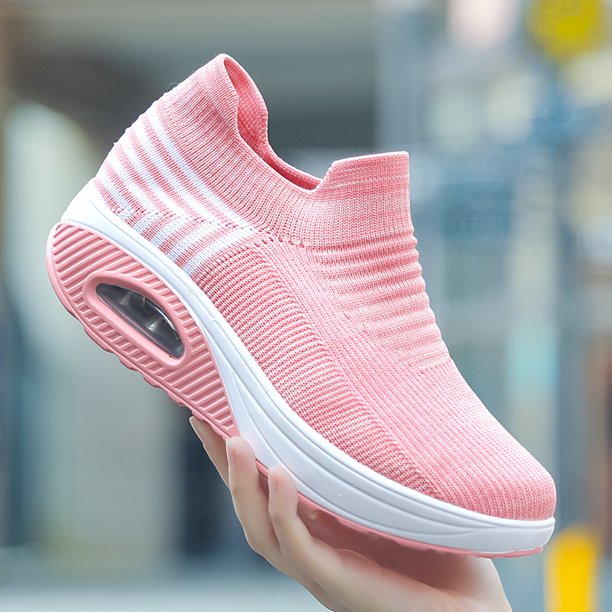 Women‘s Knitted Thick-soled Chunky Sneakers  Slip-On Running Shoes