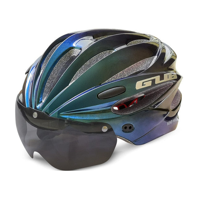 Women's Cycling Helmet with Visor Magnetic Goggles