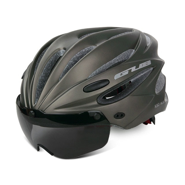 Women's Cycling Helmet with Visor Magnetic Goggles