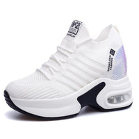 Women's White Lace-Up Fashion Sport Shoes