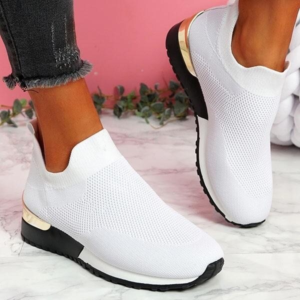 Women's Slip-On Walking Shoes Solid Color