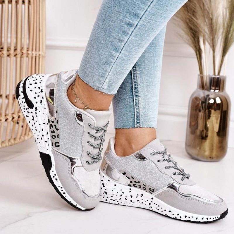 Women's Leopard Print Sports Running Shoes