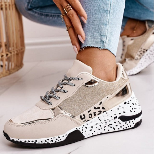 Women's Leopard Print Sports Running Shoes