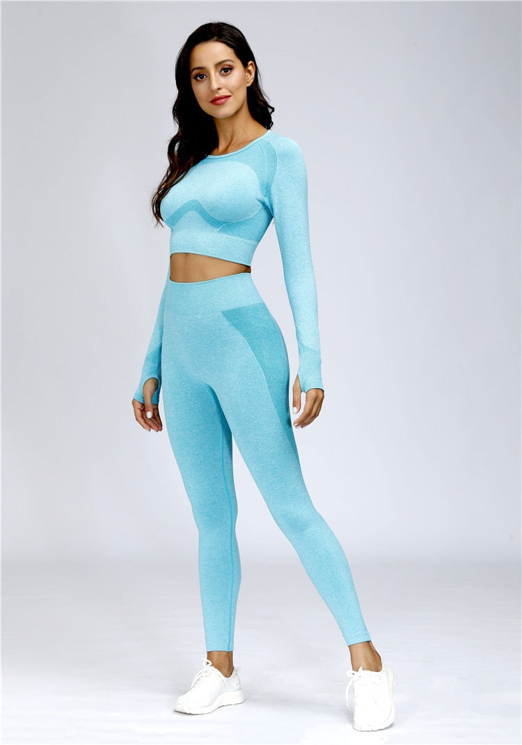 Women's Crop Top Set Sport Outfit