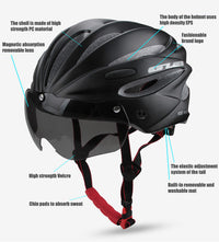 Women's Cycling Helmet with Visor Magnetic Goggles