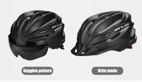 Women's Cycling Helmet with Visor Magnetic Goggles